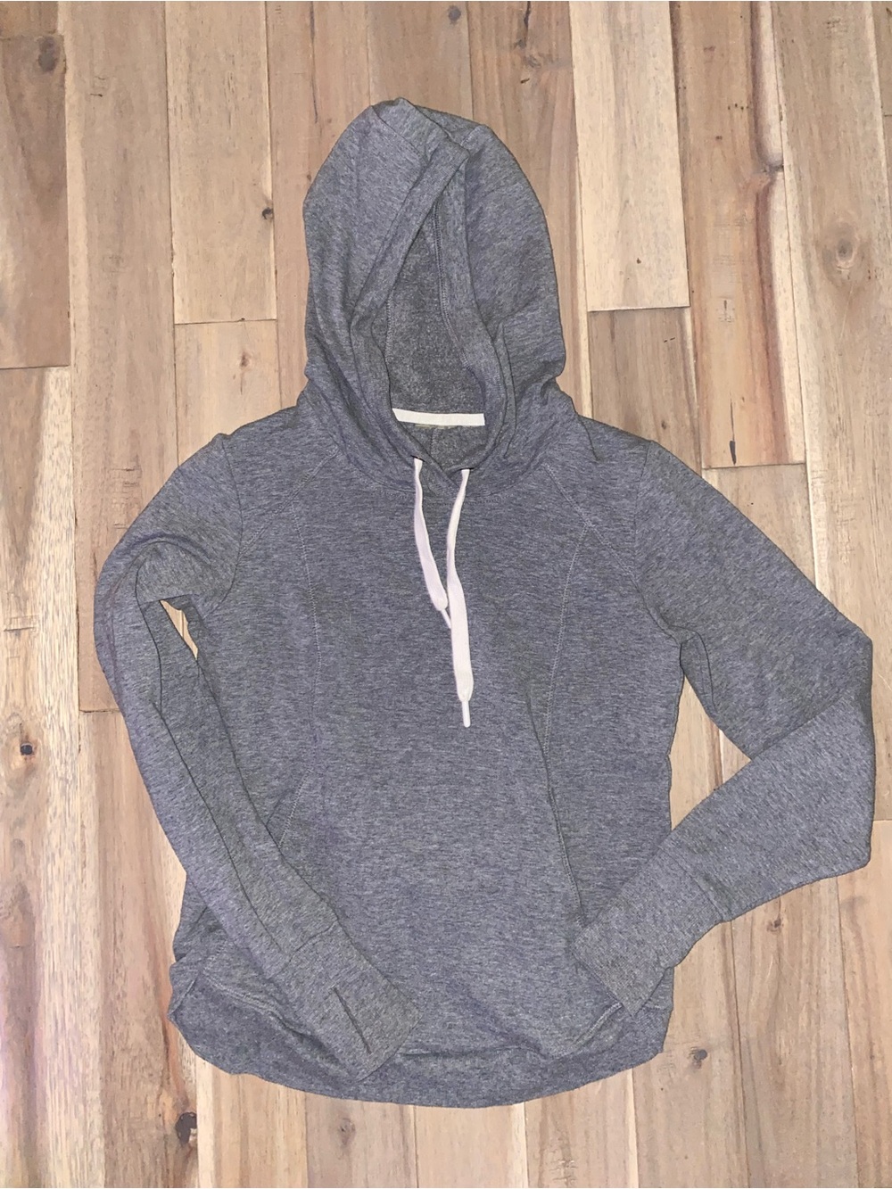 Zella Heather Gray Hooded Pullover with Drawcord